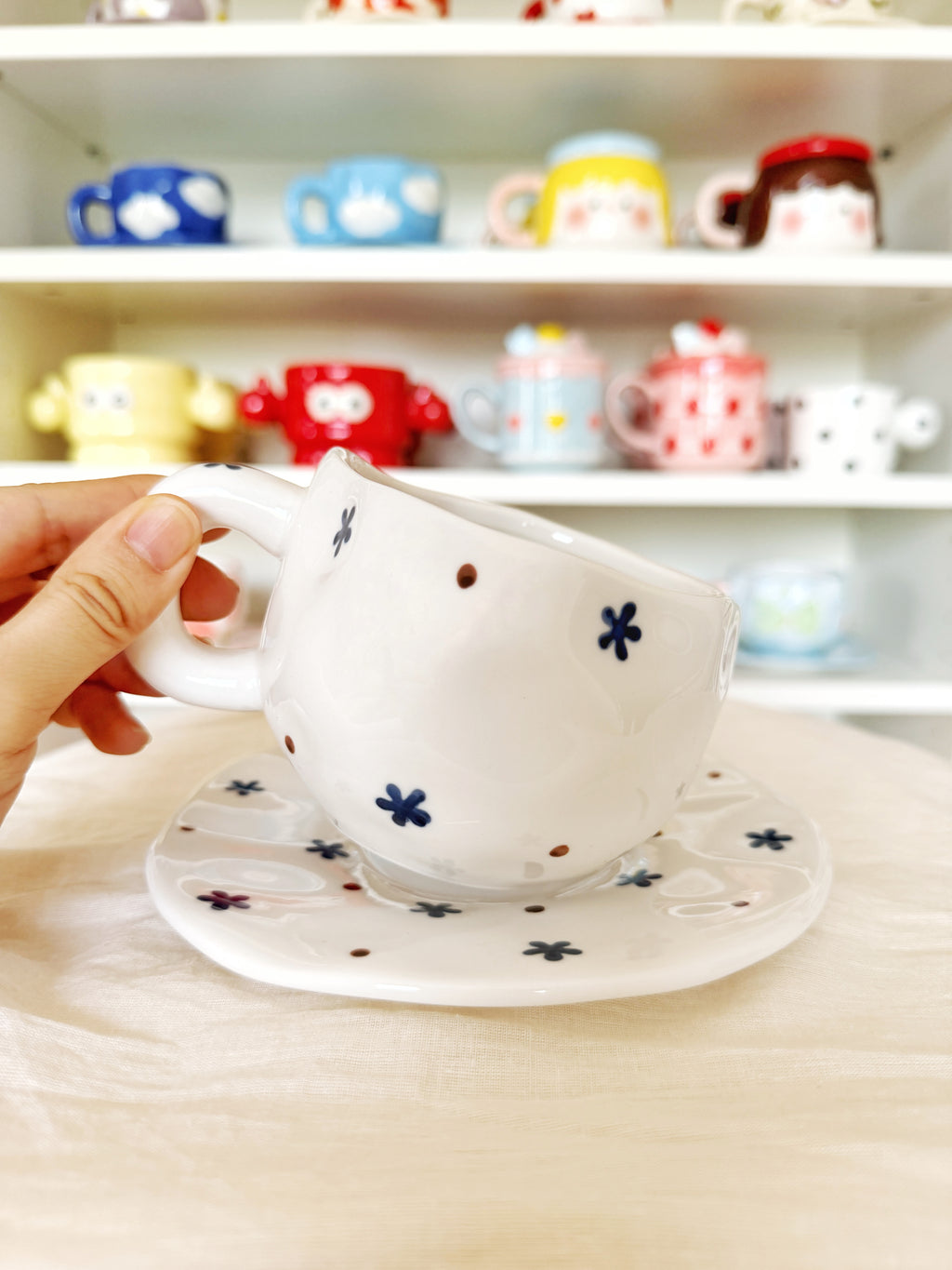 Midnight Floral Cup and Saucer Set