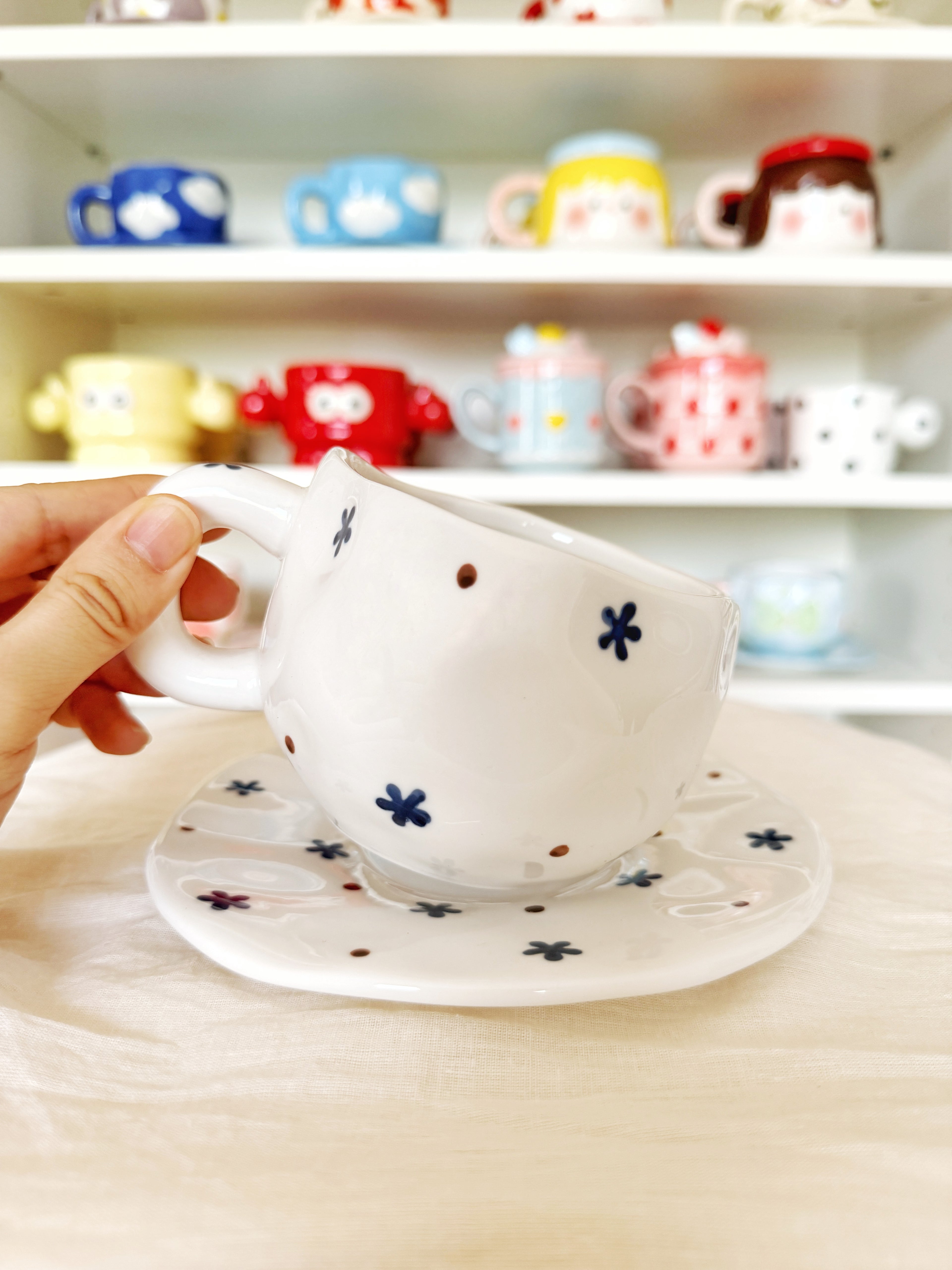 Midnight Floral Cup and Saucer Set