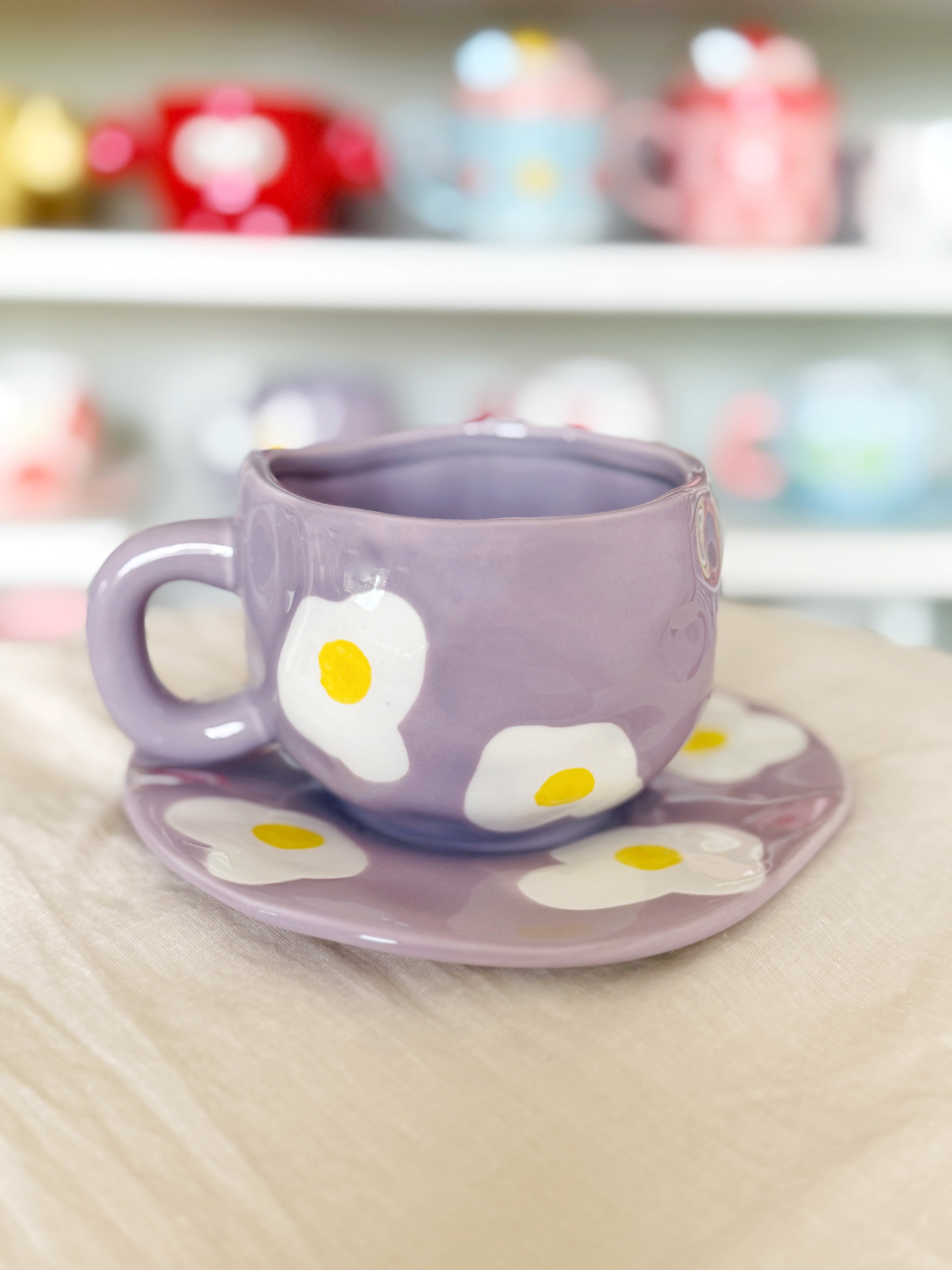 Breakfast Sunny Side Up Cup and Saucer Set