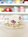 Purple Flower Cup and Saucer Set